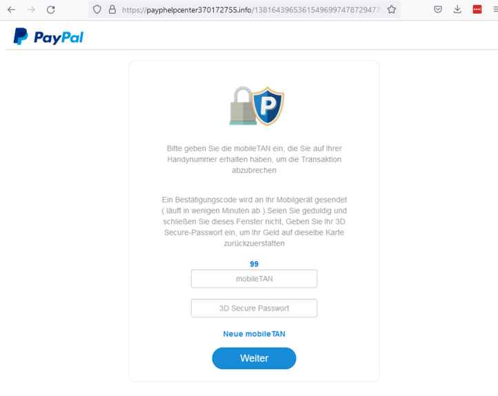 gefährliches PayPal-Phishing
