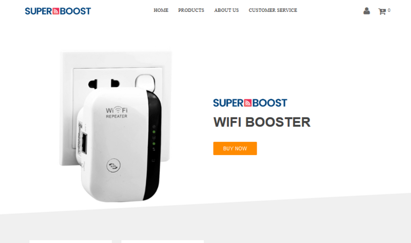 Die Startseite von SuperBoost Wifi