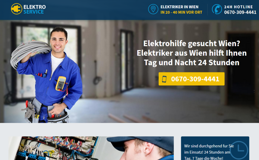 Betrügerische Elektriker-Website eletriker-dienst.at