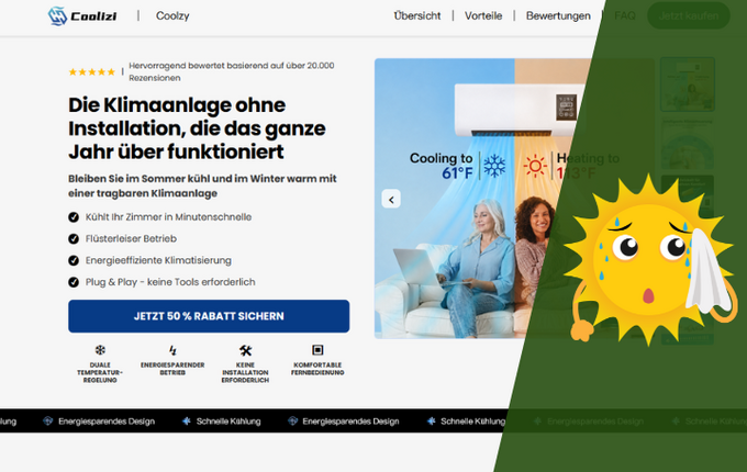 Website des Anbieters von EpiCooler/Coolizi Klimager&auml;ten und Sonne.