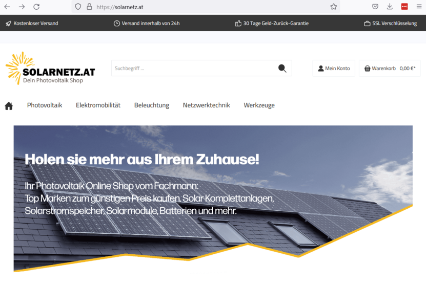 Fake-Shop solarnetz.at