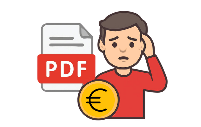 Mann ist verzweifelt, da er einen teuren PDF-Anbieter gew&auml;hlt hat.