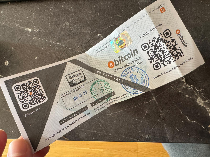 eine gefälschte Bitcoin-Wallet, die auf der Straße gefunden wurde