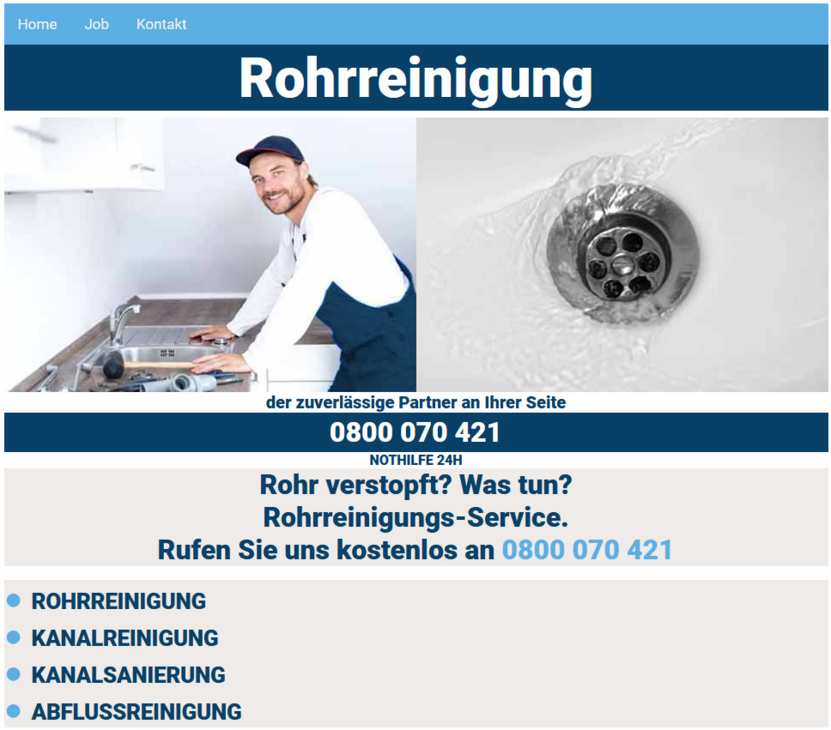 Screenshot rohr-reinigung24.at
