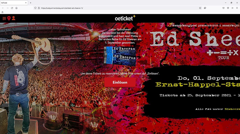Screenshot der Webseite