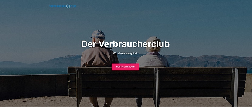 Screenshot der Startseite verbraucherclub.de