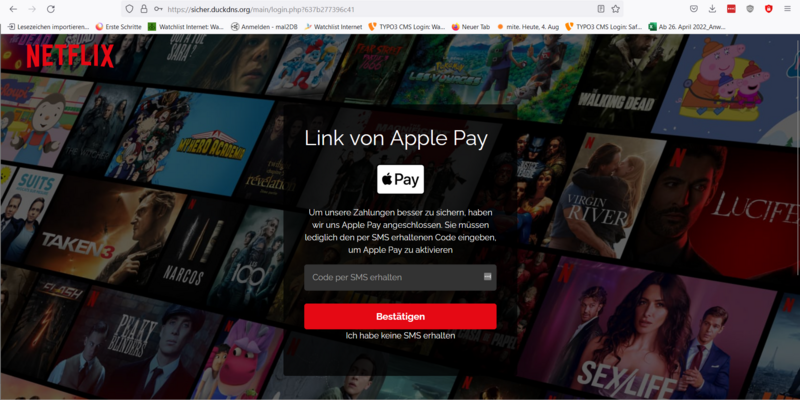 Screenshot der Apple Pay Zahlung