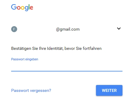 Identität google bestätigen kann nicht Google Identität